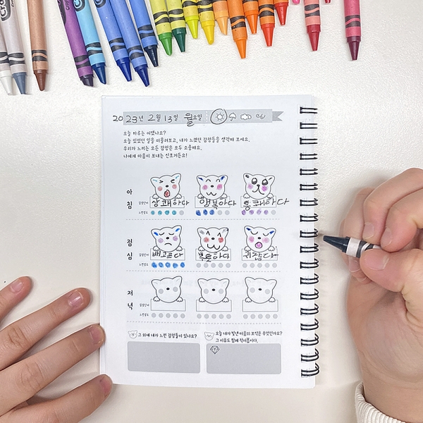 T셀파몰,감정 일기장 X 이네쌤 초등학교 일기장 마음수업 감정단어 노트 공책 그림일기