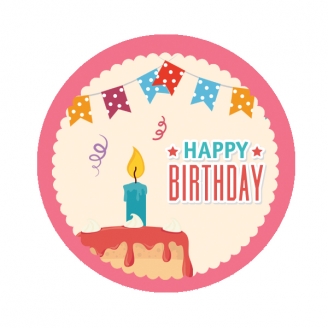 [만들기] 생일축하해 원형스티커(20매)