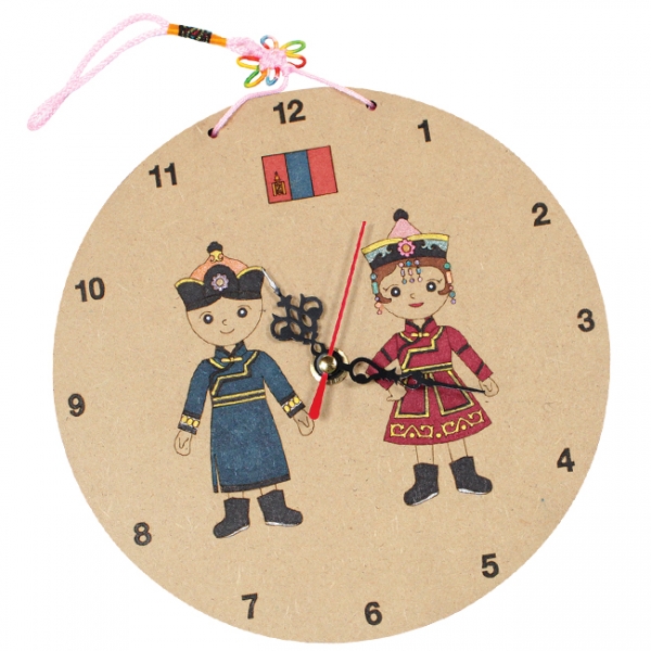T셀파몰,[만들기] 우드아트 시계5몽골 (DIY시계만들기,무소음무브먼트,건전지포함)