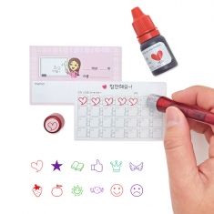 [학급운영] 슈퍼쌤 칭찬적립쿠폰 Full Set(쿠폰100매+쿠폰도장+잉크10ml) / 옵션선택