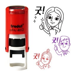 [학급운영] 선생님캐릭터 쿠폰사이즈 칭찬스탬프(지름1.1cm, 자동스탬프)
