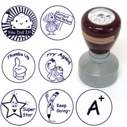 [학급운영] 영어칭찬도장 Teacher Stamp 28mm 원형 빅사이즈 (만년도장)