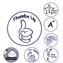 [학급운영] 영어칭찬도장 Teacher Stamp 20mm 원형 (만년도장)
