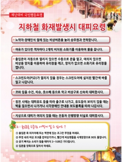 [안전판넬] 지하철 화재발생시 대피요령 (옵션선택)