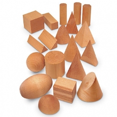 [수학교구] 나무 입체도형 모형 Wood Geometric Solids, Set of 19 EDU 4298