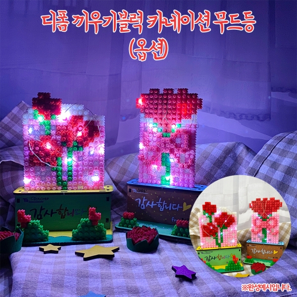 [만들기] 디폼 끼우기블럭 카네이션 무드등(옵션)