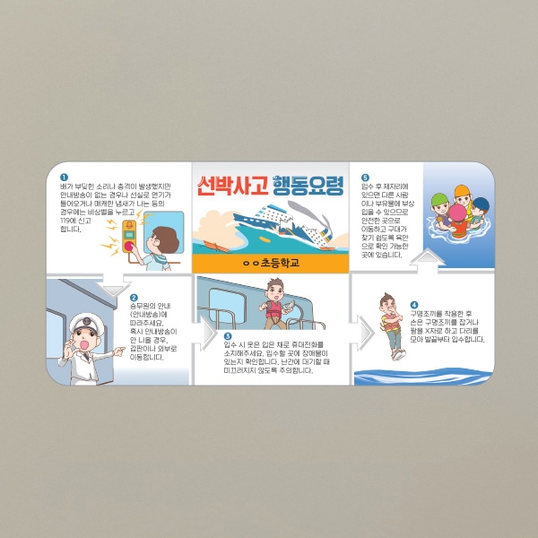 [생존수영] EV_34_생존수영교육 환경조성 스티커 시리즈_선박사고 행동요령