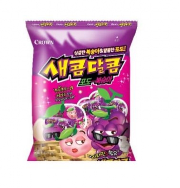 [학급간식] 크라운 코코몽 새콤달콤 포도복숭아 200G