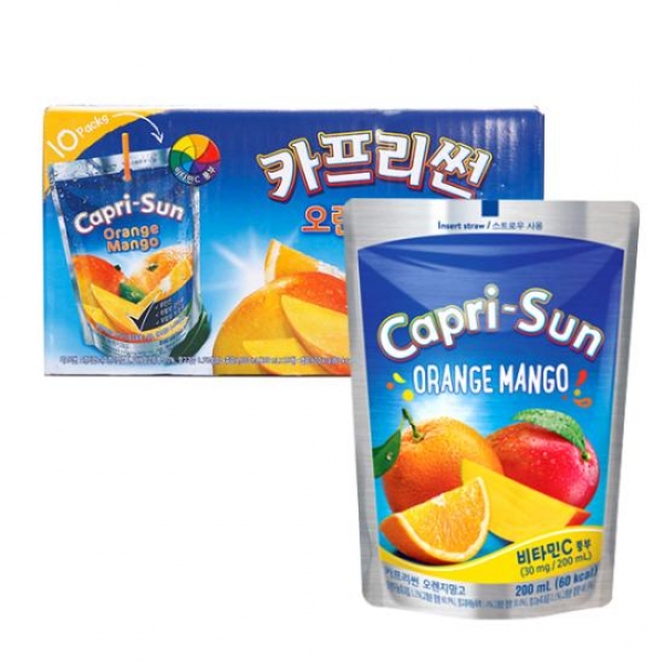 T셀파몰,[학급간식] 농심 카프리썬 오렌지망고 200ML*10