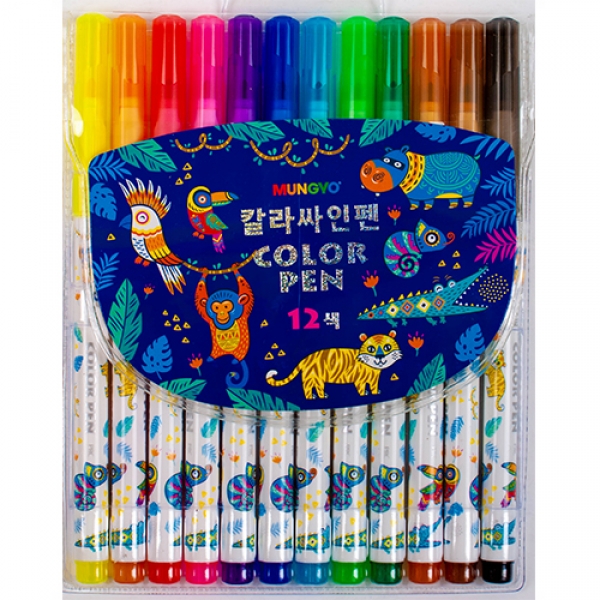 [학생선물] 3000문교칼라싸인펜12색