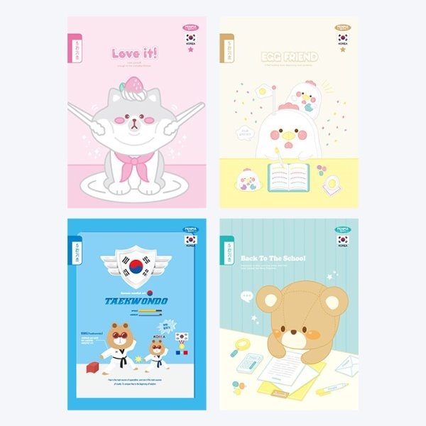 초등제본 5칸기초 국어노트 10권-여아