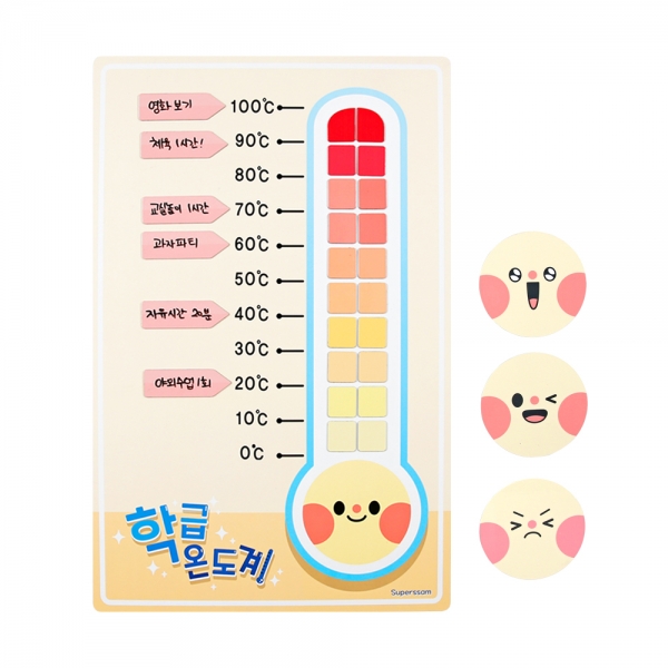 [슈퍼쌤]스마일 자석 학급온도계 게시판 교실 꾸미기 신학기 학급운영