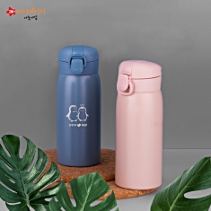 마카롱 에코 원터치 잠금 진공 텀블러 350ml (2색/디자인선택)