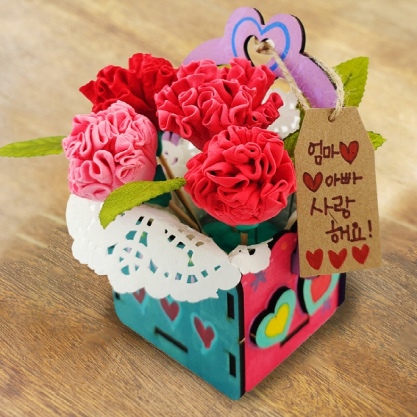 클레이 카네이션 바구니 만들기 - 하트