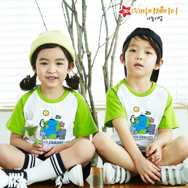T셀파몰,국산 순면 30수 나그랑 티셔츠 면티 반팔 야구티 _환경유니버스 에코프렌즈(아동성인)