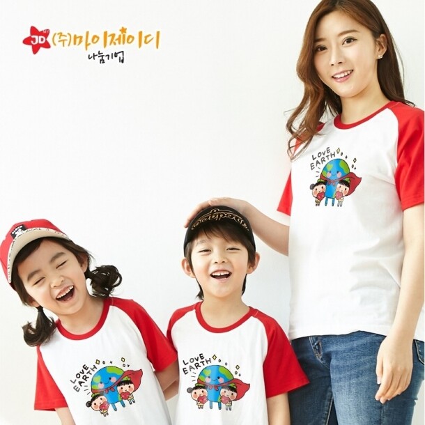 T셀파몰,국산 순면 30수 나그랑 티셔츠 면티 반팔 야구티 _환경유니버스 모두함께지구사랑(아동성인)