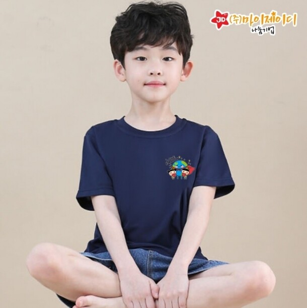 T셀파몰,국산 시원한 쿨론 반팔 티셔츠 기능성 쿨티_모두함께 지구사랑(심플)