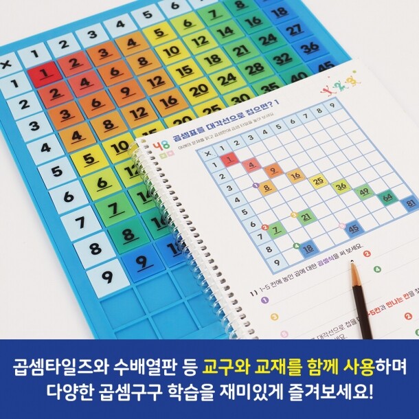 T셀파몰,(러닝리소스)KS5103 수배열판 곱셉타일즈 활동세트(교재2권포함)