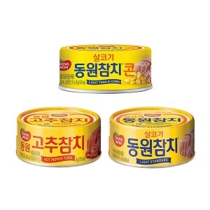 [동원] 고추참치/라이트 스탠다드/콘 참치 85g×15캔 (택)