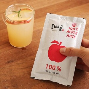 [옥삐골] 사과가 통째로 들어간 국내산100% 옥삐골 사과즙 100ml×30포/50포/100포 (택)