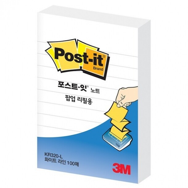 포스트잇 팝업리필용 KR-320 화이트라인 3M