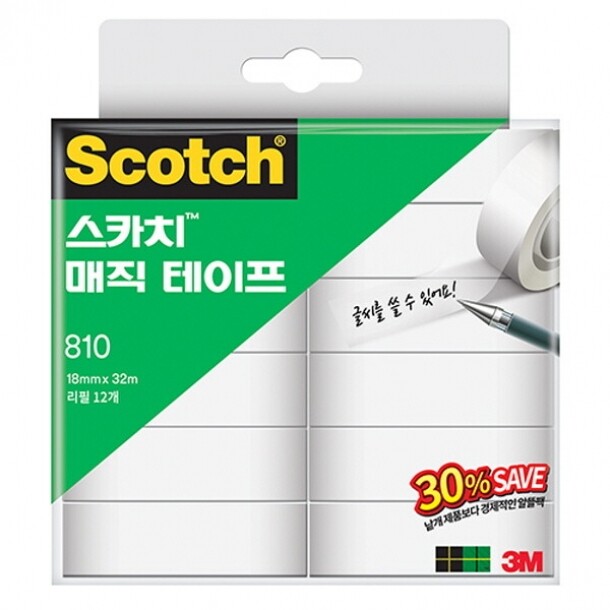 3M 스카치 매직테이프 810R-12 18X32M 세이빙 팩