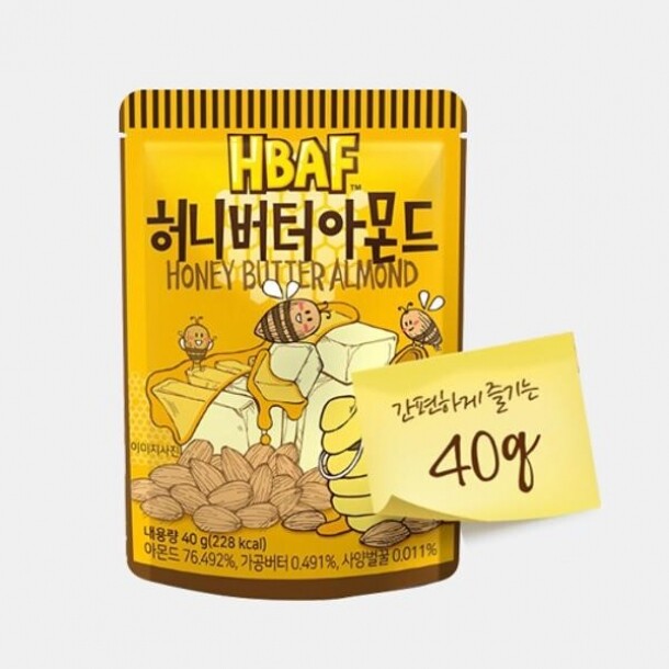 HBAF 허니버터 아몬드 40g 30개