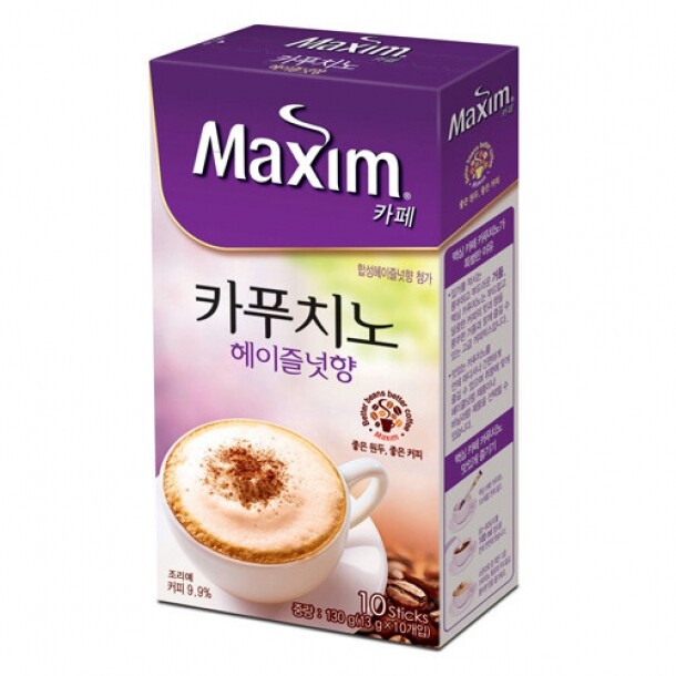 맥심카페 카푸치노 헤이즐넛향 13gX10T 동서식품