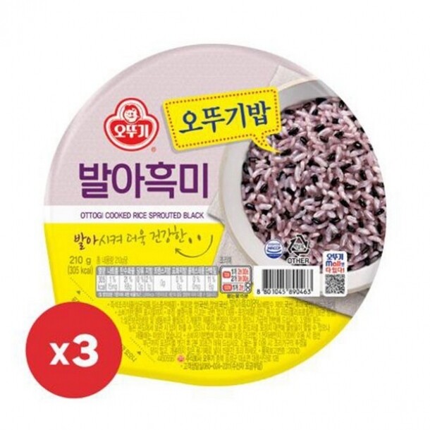 맛있는 오뚜기밥 발아흑미밥 210g 3EA 오뚜기