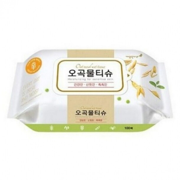 오곡물티슈 캡 100매 깨끗한나라