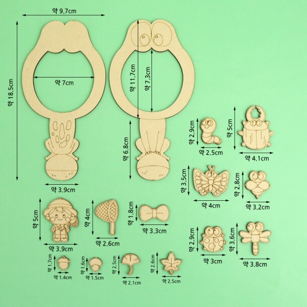 T셀파몰,우드공예 MDF DIY 물방울 과학 돋보기 [곤충]