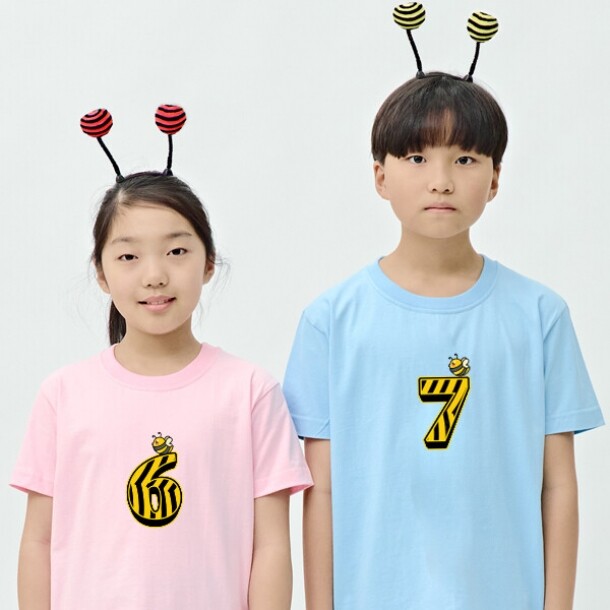T셀파몰,[탑앤탑] No.12 꿀벌 패턴 넘버 (반팔 / 30수 / 전사)