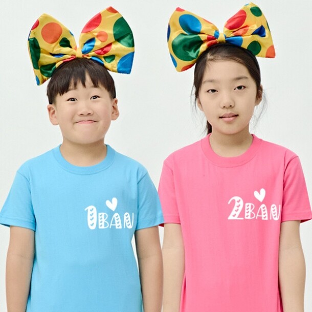 T셀파몰,[탑앤탑] No.133 하트 뿅뿅 넘버 (반팔 / 20수 / 1도 / 단체티/ 반티)