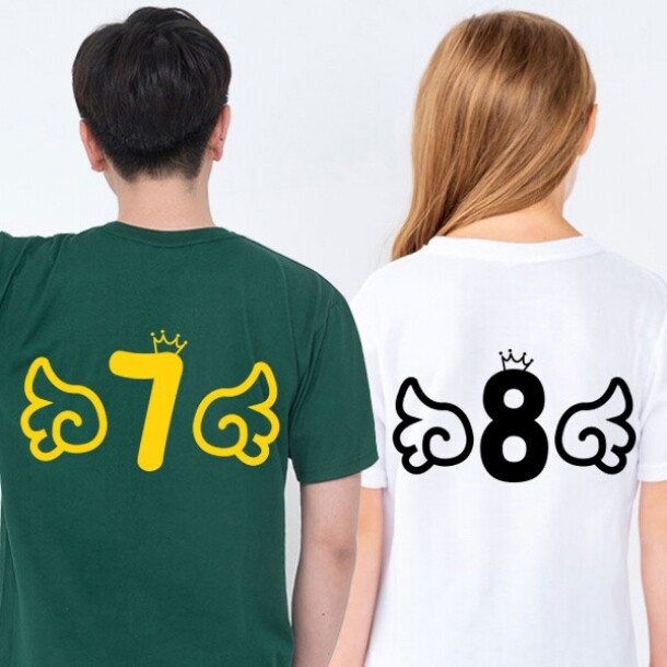 T셀파몰,[탑앤탑] No.136 크라운 윙 백넘버 (반팔 / 30수 / 1도 / 단체티 / 반티)